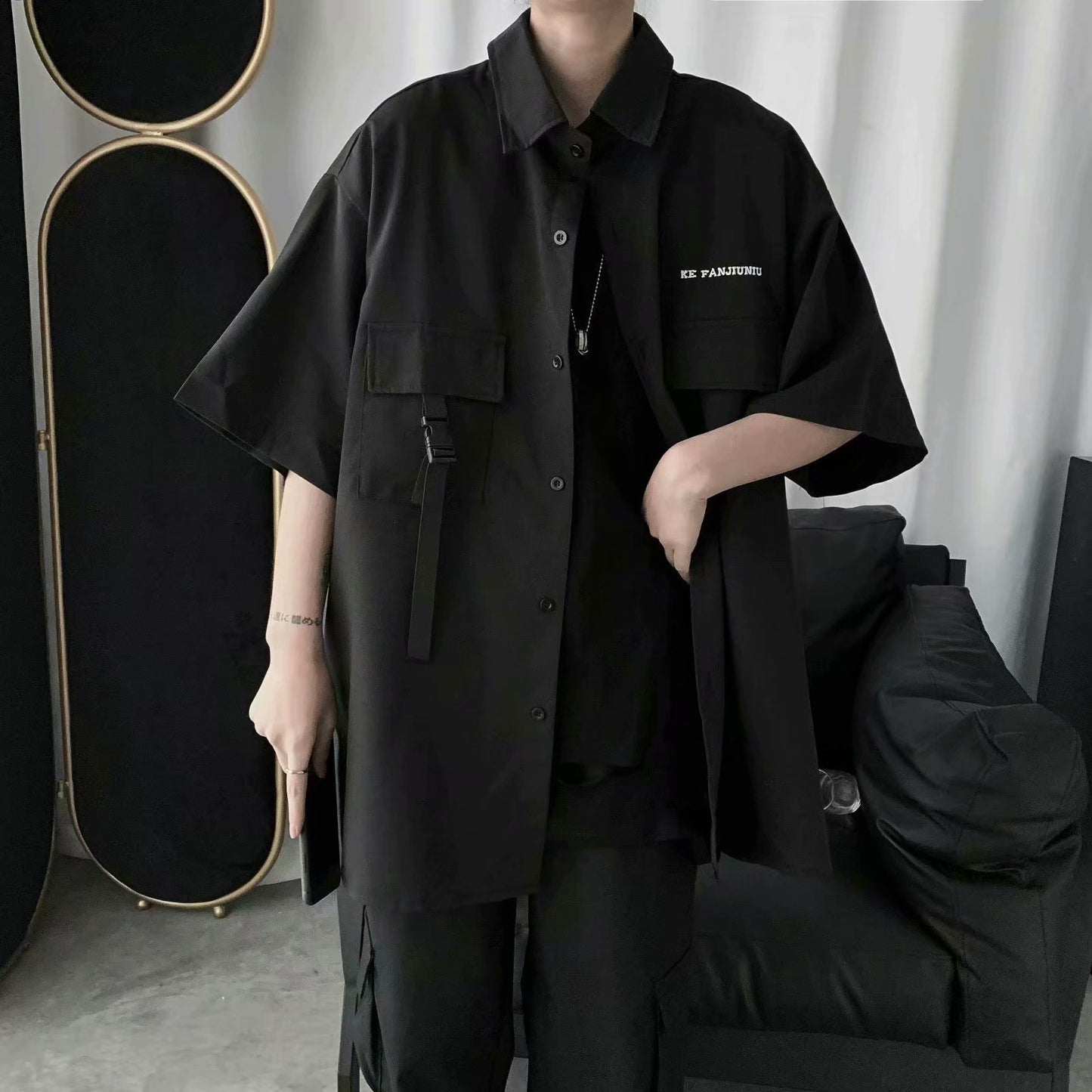 Vintage Functional Tooling Short-sleeved Top, Dark Funeral