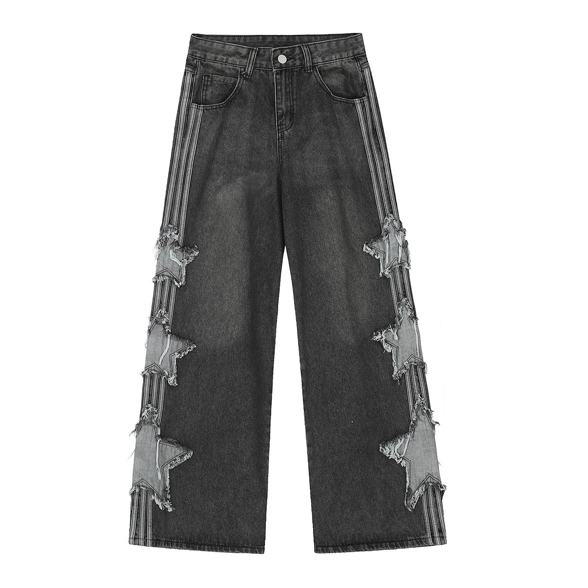 American-style XINGX Patch Straight Jeans