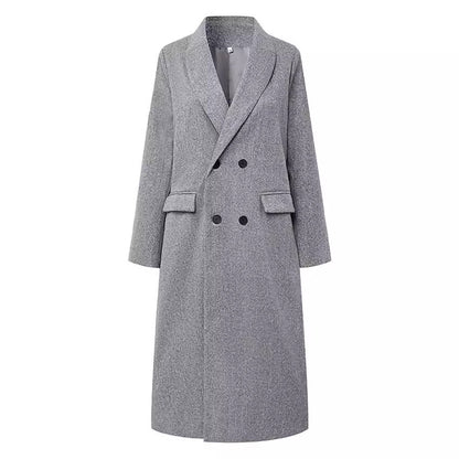Solid Color Wool Mid-length Women's Coat
