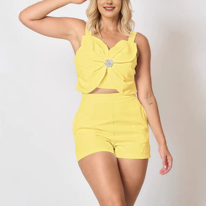 Fashion Casual Vest Shorts Set Women's Clothing
