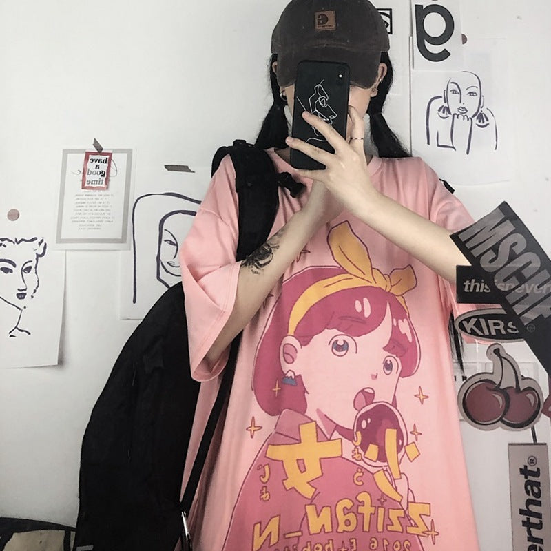Cool And Loose Harajuku Style Student Top