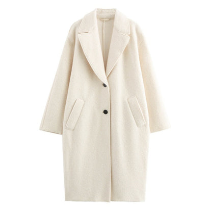 Women's Elegant Commuter Lapel Single-breasted Wool Coat