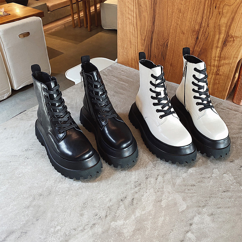 Autumn All-match Single Boots Thick-soled Increase Martin Boots