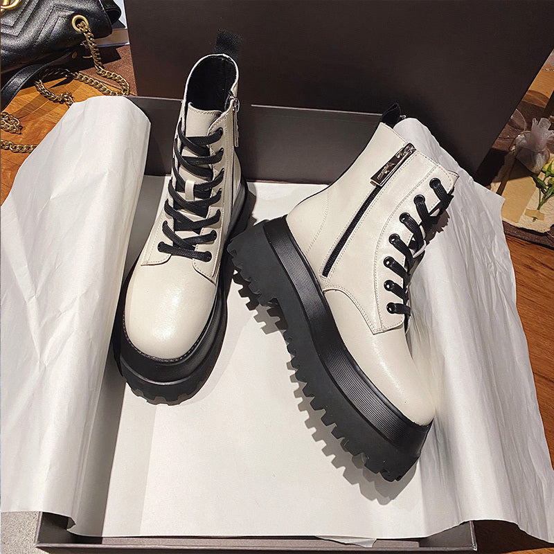 Autumn All-match Single Boots Thick-soled Increase Martin Boots