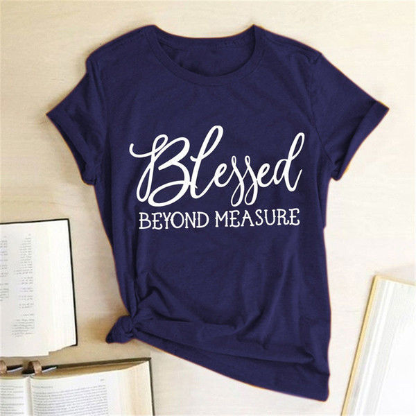 Blessed Measure Women'S T-Shirt Harajuku Aesthetic Top Graphic T-Shirt Women'S Short Sleeve Round Neck Women'S Clothing