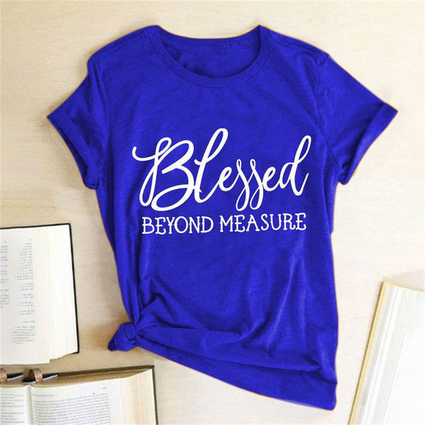Blessed Measure Women'S T-Shirt Harajuku Aesthetic Top Graphic T-Shirt Women'S Short Sleeve Round Neck Women'S Clothing