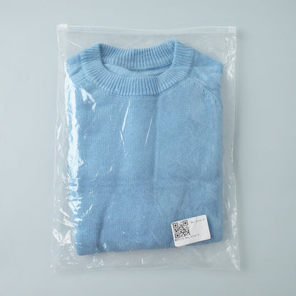 Crew Neck Pullover Sweater Women's Loose Knitted Sweater