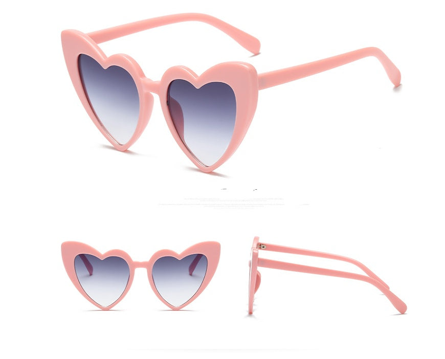 New love ladies heart-shaped sunglasses ins with the same heart heart sunglasses female soft sister Harajuku cute fashion glasses