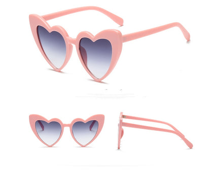 New love ladies heart-shaped sunglasses ins with the same heart heart sunglasses female soft sister Harajuku cute fashion glasses