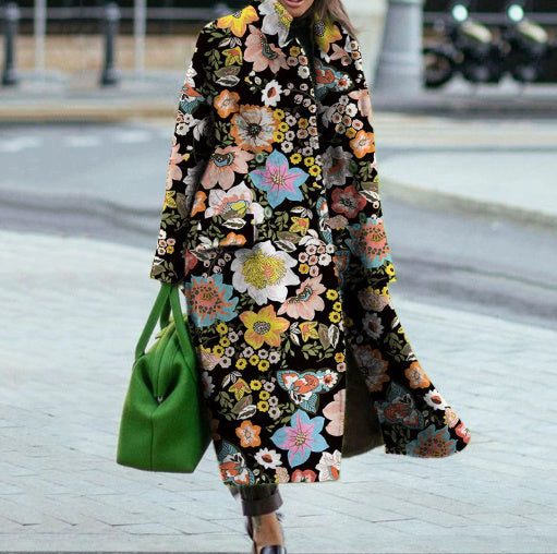 Solid Color Wool Mid-length Women's Coat