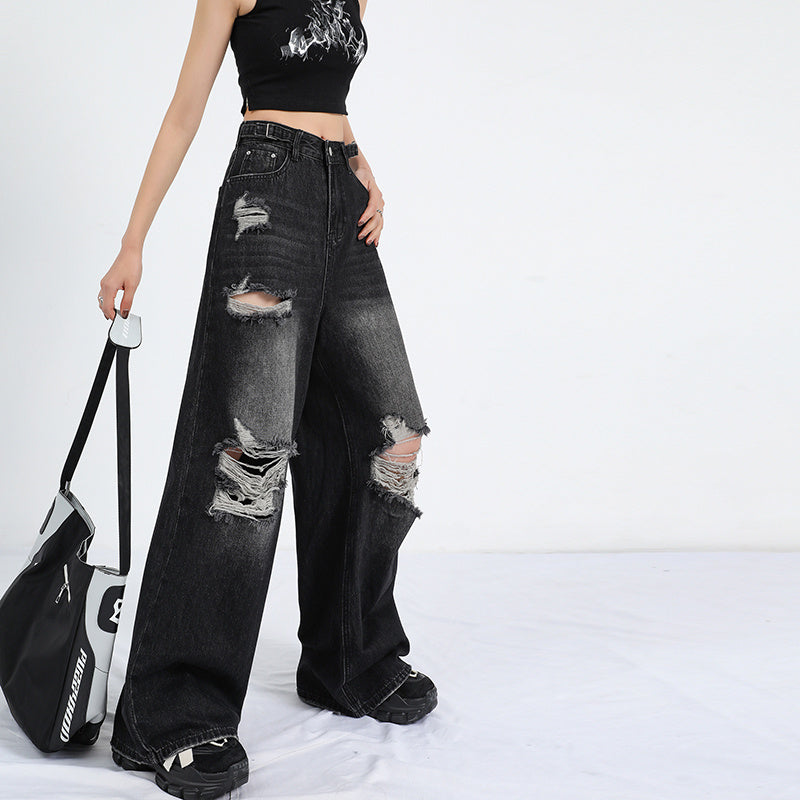 Summer Straight Loose Mop Wide Leg Pants