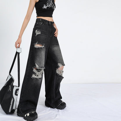 Summer Straight Loose Mop Wide Leg Pants