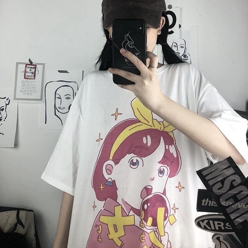 Cool And Loose Harajuku Style Student Top