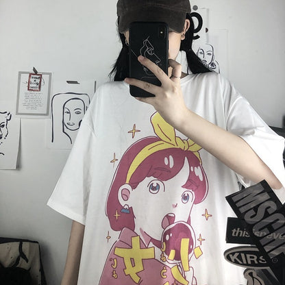 Cool And Loose Harajuku Style Student Top