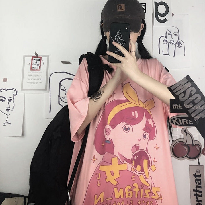 Cool And Loose Harajuku Style Student Top