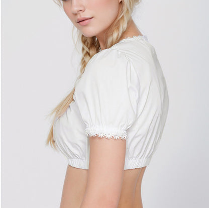 White Oktoberfest Clothing Top Short Sleeve Shirt