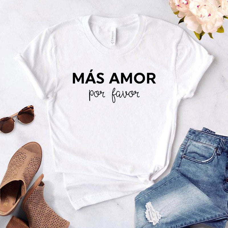 Ladies T-shirt Casual Funny T-shirt Ladies Short-sleeved Tops Couple Fashionable Harajuku