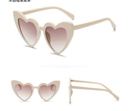 New love ladies heart-shaped sunglasses ins with the same heart heart sunglasses female soft sister Harajuku cute fashion glasses