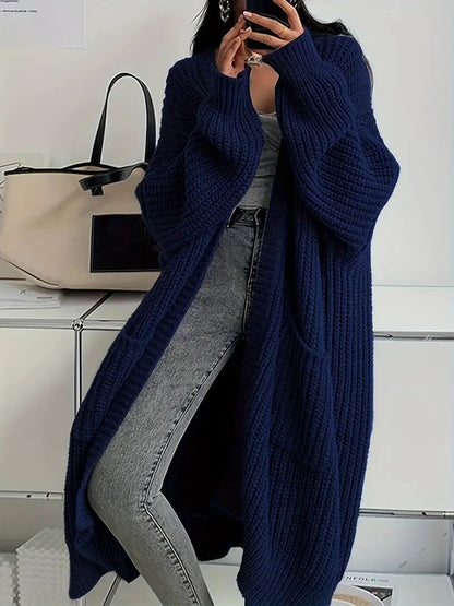 Long Sweater Coat Loose Long-sleeved Knitted Cardigan