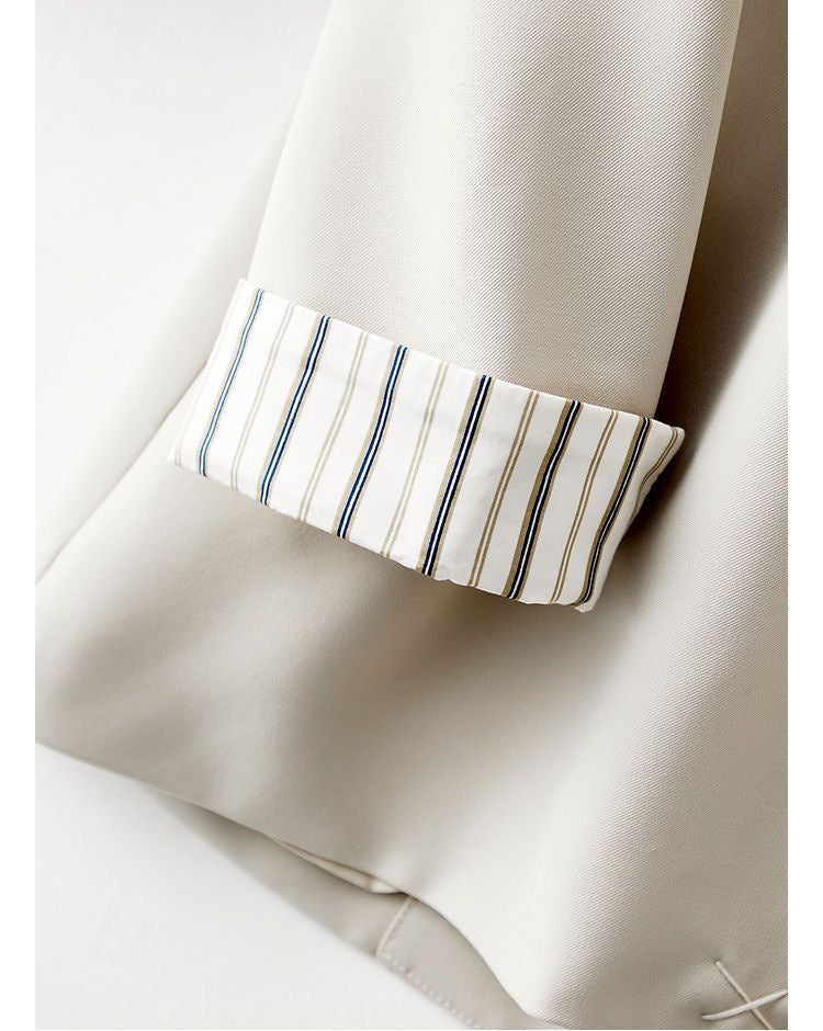 Solid Color Suit Coat Advanced Design Stripes
