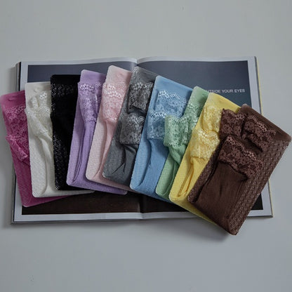 Girly Style Candy Lace Stockings Mouth Polka Dot Fishnet Hollow Mid-calf Socks