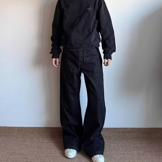 Men's Simple Loose Casual Primary Color Jeans