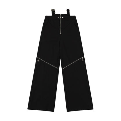 American Hot Girl Black Cargo Pants Female Y2g Harajuku Style High Street Zipper Design Sense