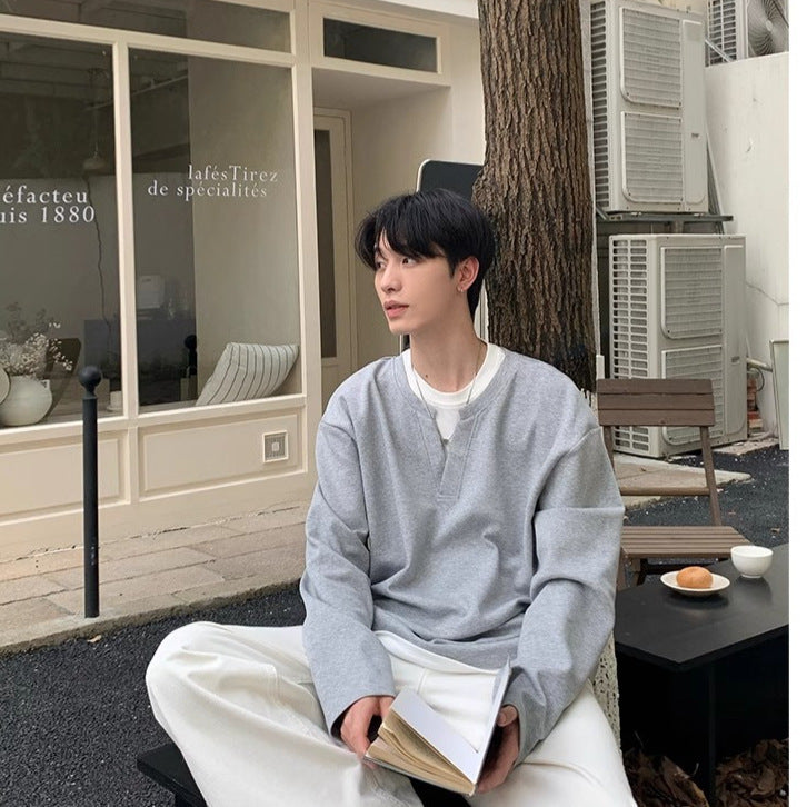 Stitching Solid Color Hoodie Men And Women