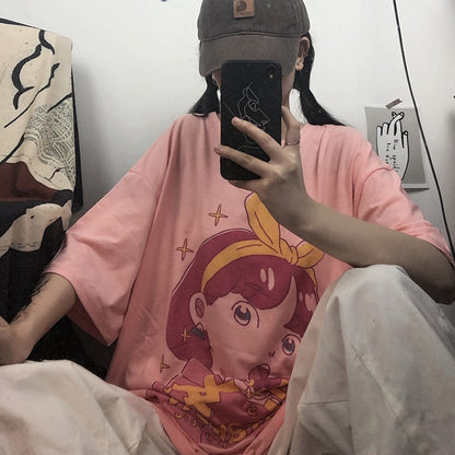 Cool And Loose Harajuku Style Student Top