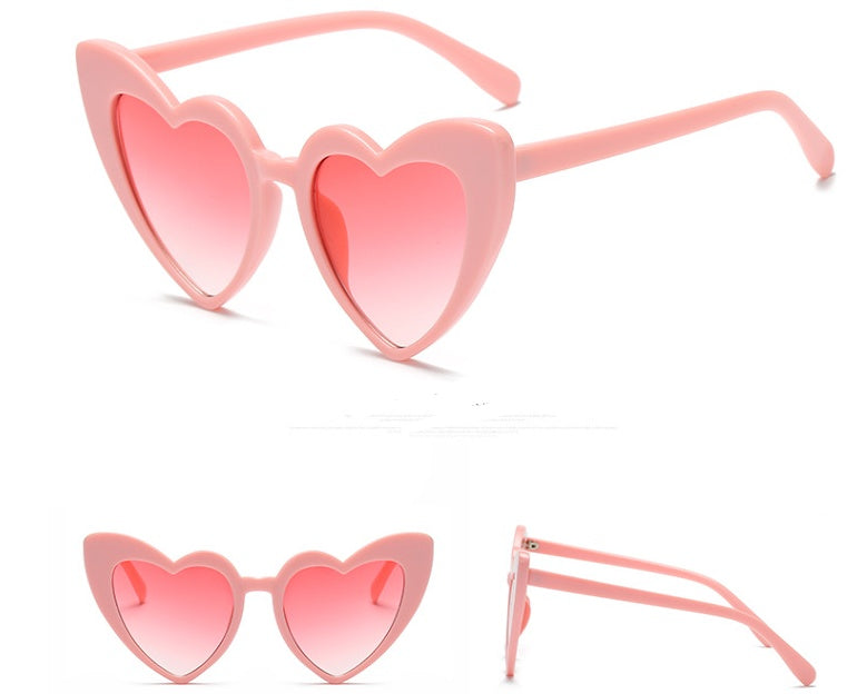 New love ladies heart-shaped sunglasses ins with the same heart heart sunglasses female soft sister Harajuku cute fashion glasses