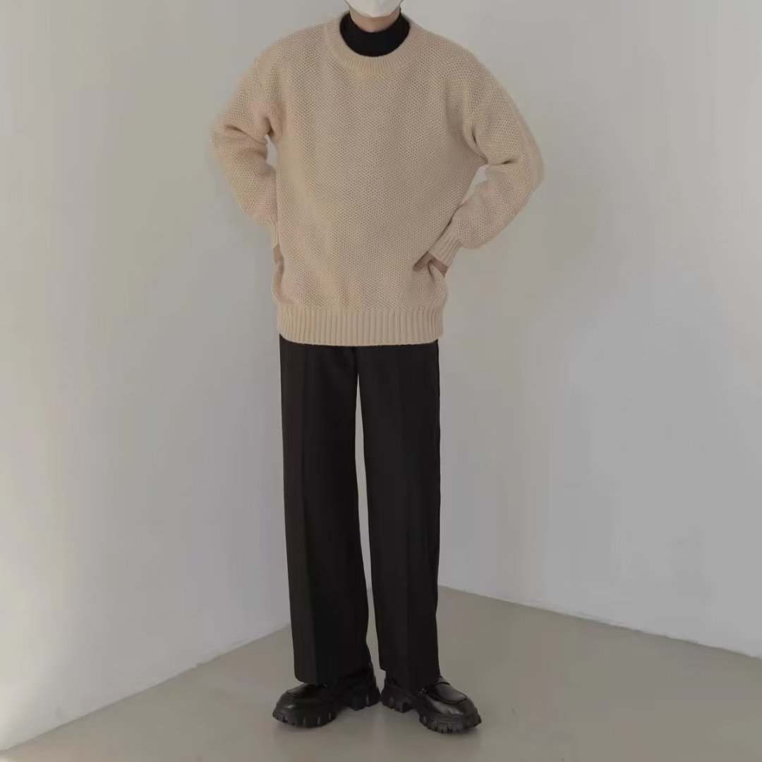 Solid Color Sweater Lazy Soft Glutinous Trendy Harajuku Style