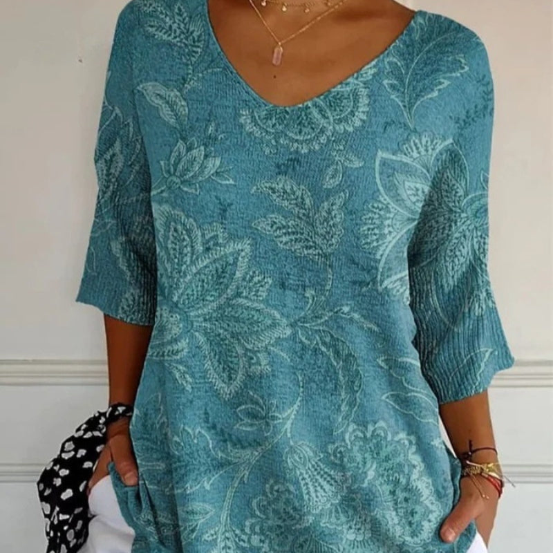 Spring New Women's Short Sleeve V-neck Short Sleeve