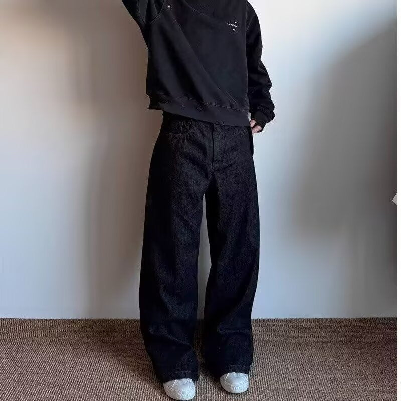 Men's Simple Loose Casual Primary Color Jeans