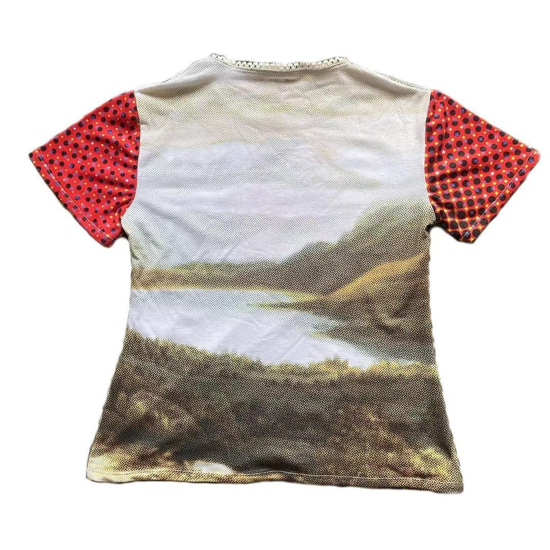 Summer New Harajuku Retro Mouth Printed Short-sleeved T-shirt For Women