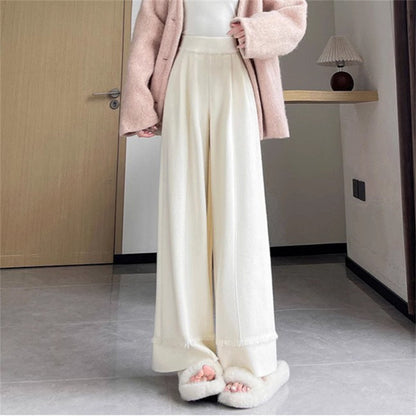 Draping Effect Soft Glutinous Mop Casual Trousers