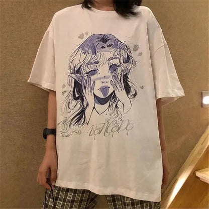 Women's Short Sleeve Harajuku Kawaii Casual Girl T-shirt Top