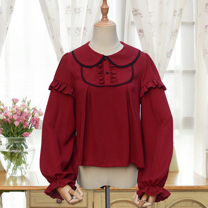 Dark Red Three-stage Suspender Lolita Dress