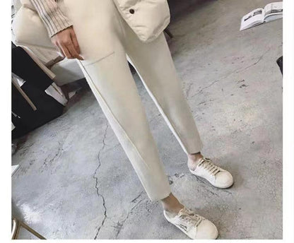 Slimming Knitted Casual Long Pants Korean Style
