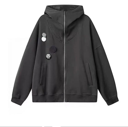 Outline Badge Hooded Hoodie For Men And Women