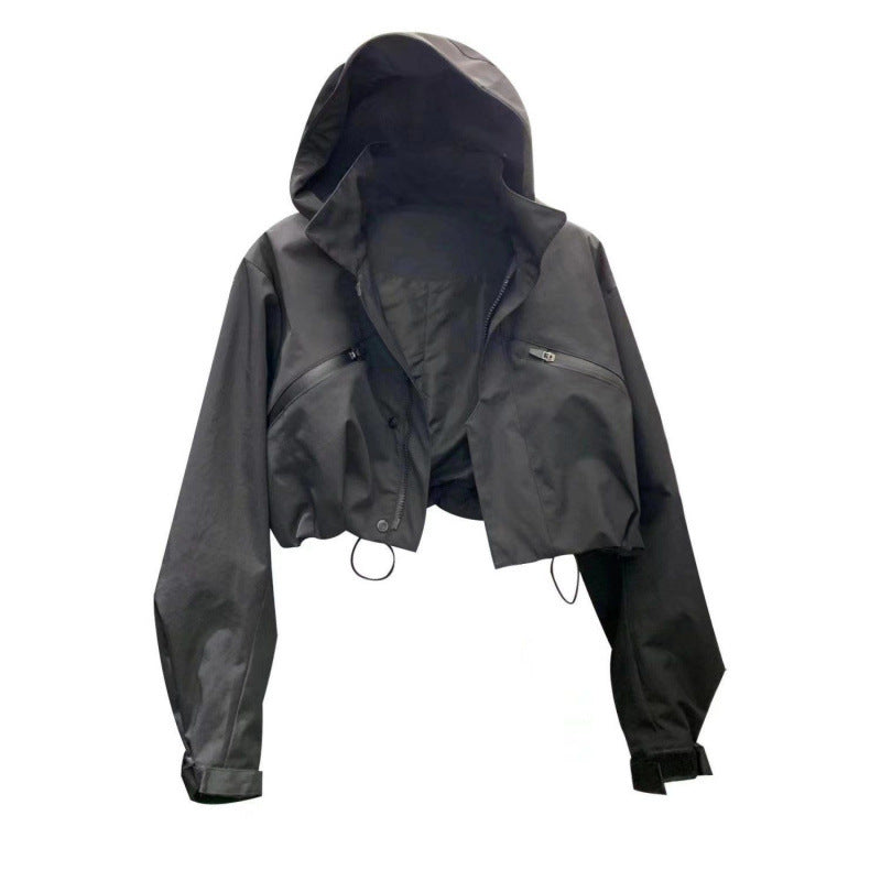 Fashion Hooded Stand Collar Overalls Jacket Women's Spring And Autumn New