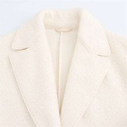 Women's Elegant Commuter Lapel Single-breasted Wool Coat
