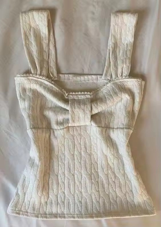 Harajuku Hot Girl Lace Bow Y2g Retro Easy Matching Vest