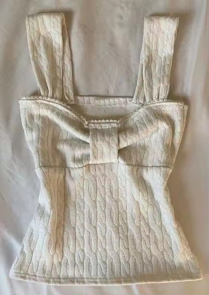 Harajuku Hot Girl Lace Bow Y2g Retro Easy Matching Vest