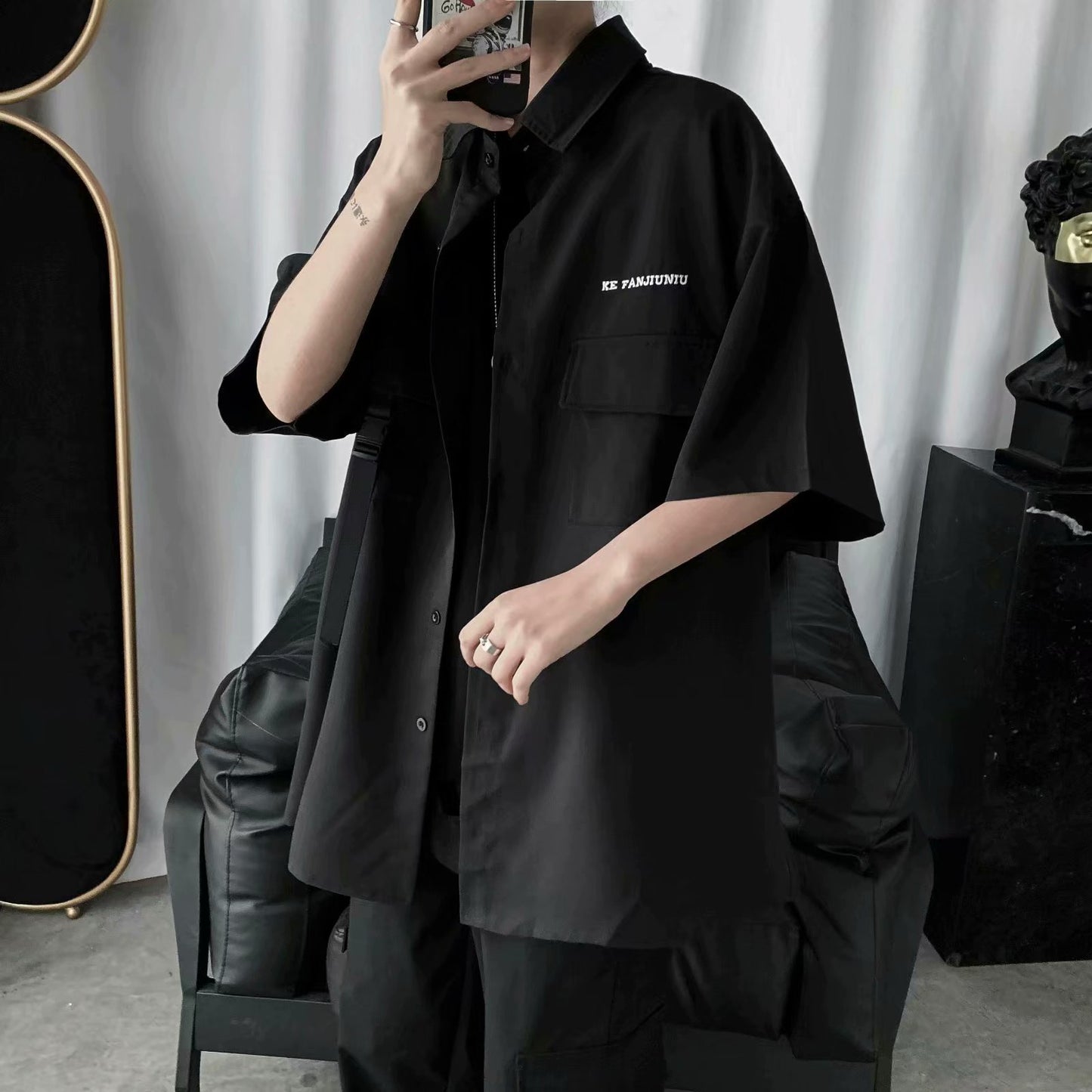 Vintage Functional Tooling Short-sleeved Top, Dark Funeral