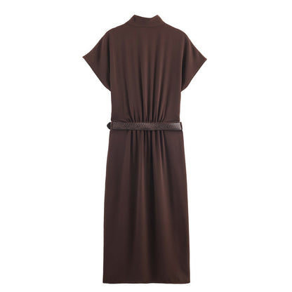 Elegant Belted Dress For Women
